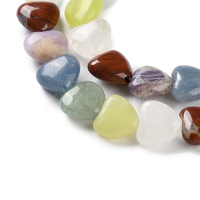 Natural Quartz Crystal & Red Jasper & Green Aventurine & Blue Aventurine & Lepidolite & Amethyst & Lemon Jade Beads Strands G-B022-39C-1
