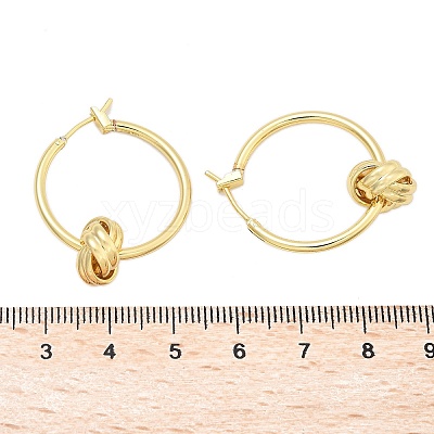 Brass Twist Hoop Earrings for Women EJEW-L297-01A-G-1