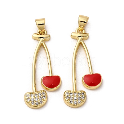 Brass Micro Pave Cubic Zirconia Pendants KK-D390-18G-02-1