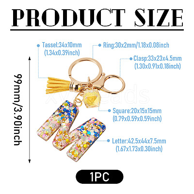 Alloy Resin Polygon Keychains KEYC-TADJ0002-03G-M-1