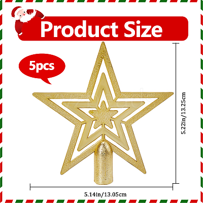 Star Plastic Christmas Tree Topper Ornaments AJEW-WH20004-17D-1