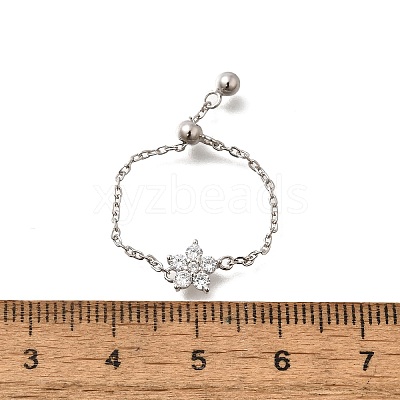 925 Sterling Silver Micro Pave Cubic Zirconia Slide Rings RJEW-R016-02P-02-1