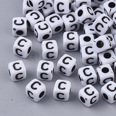 White Opaque Acrylic Beads LS-X-MACR-R869-02C-1