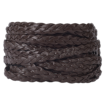 Flat PU Leather Braided Cord OCOR-WH0086-87A-04-1