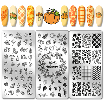 Stainless Steel DIY Nail Art Templates MRMJ-WH0092-027-1