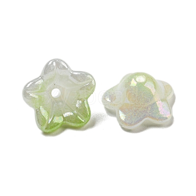 Iridescent Acrylic Bead Caps OACR-C021-08H-1