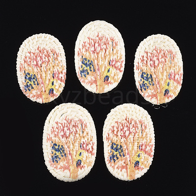 Handmade Reed Cane/Rattan Woven Beads LS-WOVE-T006-114-1