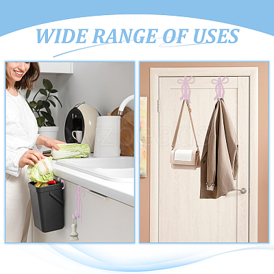 2Pcs Iron Bowknot Hook FIND-WH0366-425-1