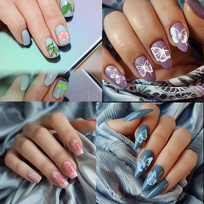 Stainless Steel DIY Nail Art Templates MRMJ-WH0092-033-1
