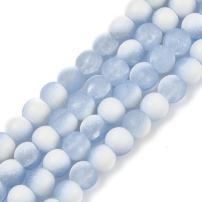 Frosted Crackle Glass Beads X1-GLAA-U001-6mm-M14-1
