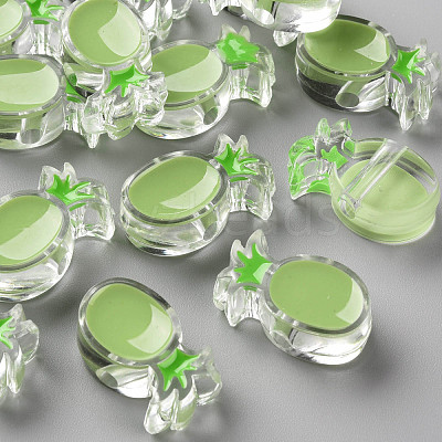 Transparent Enamel Acrylic Beads TACR-S155-002D-1