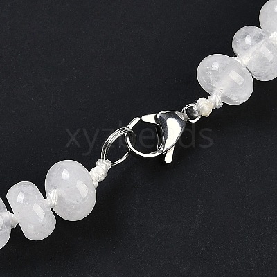 Natural Quartz Crystal Rondelle Graduated Beaded Necklaces for Women Men NJEW-K388-02E-1