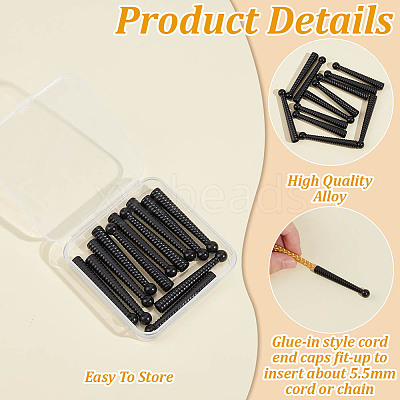 12Pcs Alloy Cord Ends FIND-HY0004-71EB-1