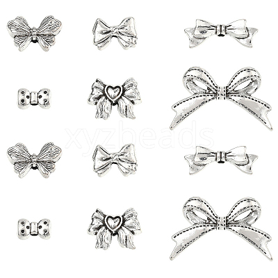 60Pcs 6 Styles Tibetan Style Alloy Beads TIBEB-YW0001-38-1
