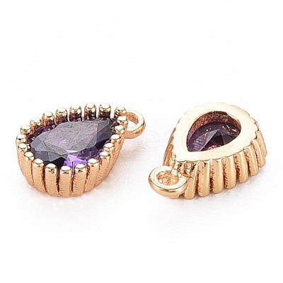 Brass Inlaid Cubic Zirconia Charms KK-S356-771C-1