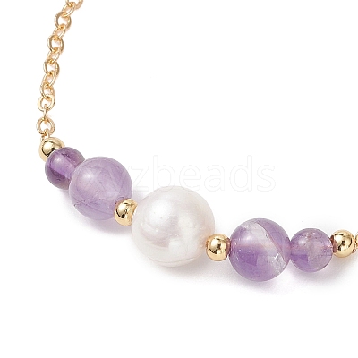 Natural Gemstone Beads Link Bracelets BJEW-JB13087-1