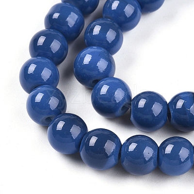 Baking Paint Glass Beads Strands DGLA-N013-8mm-10-1