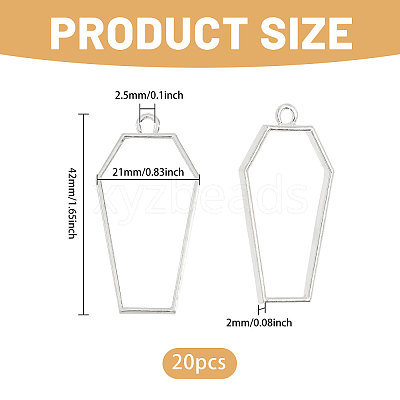 20Pcs Alloy Open Back Bezel Pendants FIND-CA0011-50S-1