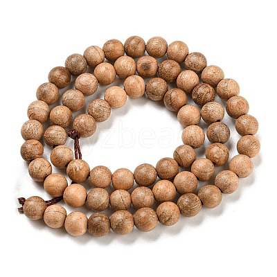 Natural Wood Beads Strands WOOD-F008-05-C-1