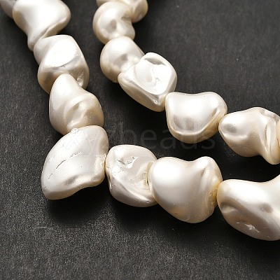 Electroplated Shell Pearl Beads Strands BSHE-C009-01B-1
