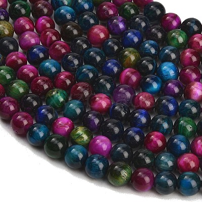 Grade AB Natural Tiger Eye Beads Strands G-F591-18-8mm-06-1