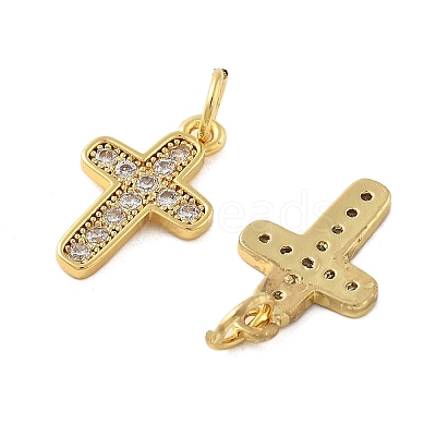 Brass Micro Pave Cubic Zirconia Pendants X1-KK-C092-21C-G-1