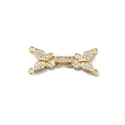 Brass Micro Pave Clear Cubic Zirconia Watch Band Clasps KK-A266-23G-1