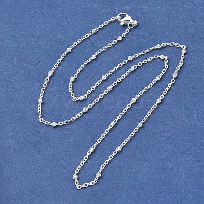 PVD Vacuum Plating 304 Stainless Steel Satellite Chain Necklaces MAK-L015-41S-1