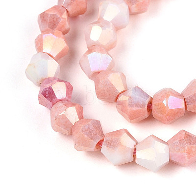 Anti-Tarnish Electroplate Bicone Glass Beads Strands EGLA-T021-6mm-16-04-1