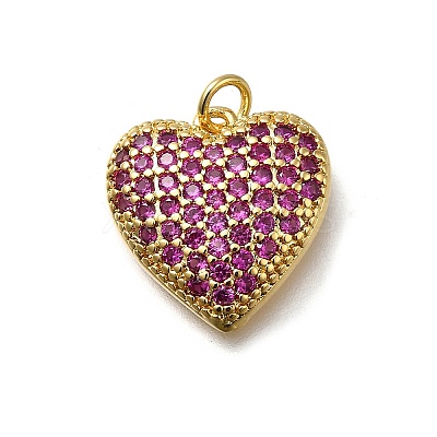 Brass Micro Pave Cubic Zirconia Pendants KK-C090-42G-04-1
