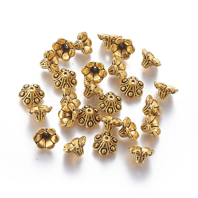 Tibetan Style Alloy Bell Filigree Bead Caps X-TIBE-A23845-AG-LF-1