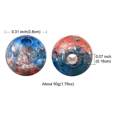 50G Transparent Crackle Acrylic Beads CACR-YW0001-01A-1