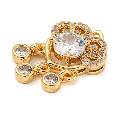 Brass Micro Pave Clear Cubic Zirconia Pendants LS-ZIRC-U003-01G-08-1