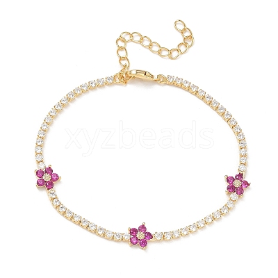 Brass Micro Pave Cubic Zirconia Tennis Bracelets for Women KK-D112-03G-1