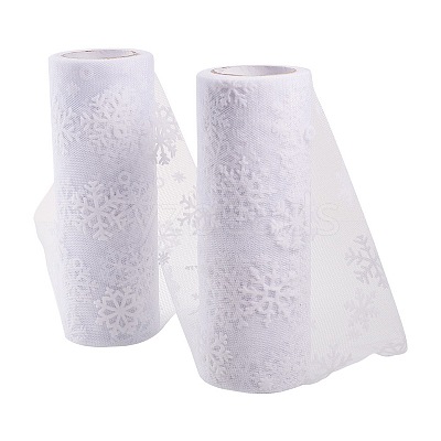 Snowflake Deco Mesh Ribbons OCOR-P010-G01-1