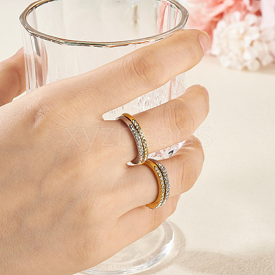 2Pcs 2 Colors Alloy with Crystal Rhinestone Finger Rings RJEW-TADJ0001-01C-1