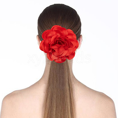 Polyester Flower Brooches JEWB-WH0021-54B-1