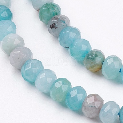 Natural White Jade Bead Strands G-R171-4x6mm-M-1