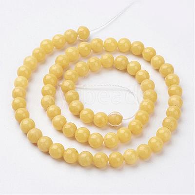 Natural Mashan Jade Round Beads Strands G-D263-6mm-XS07-1