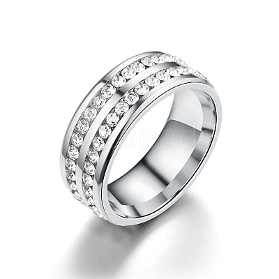 201 Stainless Steel Rhinestone Finger Ring FS-WGE7DD5-02-1