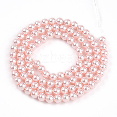 Baking Paint Pearlized Glass Pearl Bead Strands HY-N002-4mm-A10-1