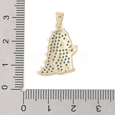 Brass Micro Pave Cubic Zirconia Pendants KK-E111-45F-G-1