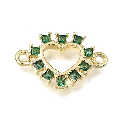 Brass Pave Cubic Zirconia Connector Charms KK-E802-15G-C-1