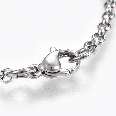 Tarnish Resistant 304 Stainless Steel Rolo Chain Bracelets BJEW-P239-02A-1
