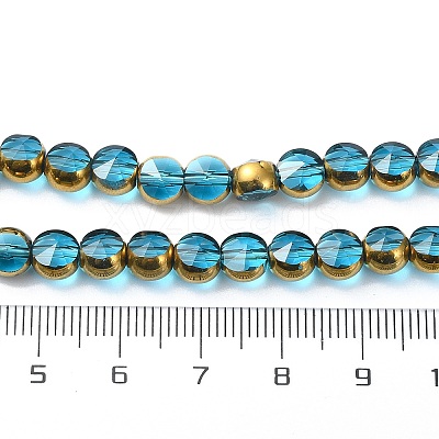 Half Plated Electroplate Transparent Glass Beads Strands EGLA-E060-02A-HP-1