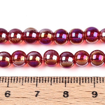 Electroplate Transparent Glass Beads Strands GLAA-T032-T6mm-AB20-1