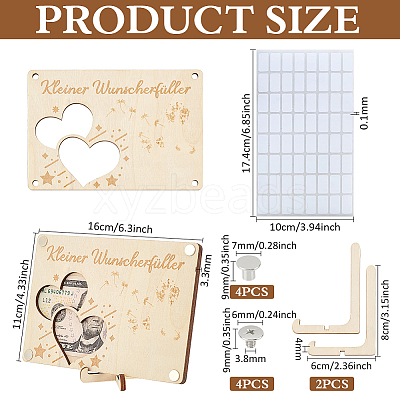 Laser Cut Wooden Money Holder Display Stands AJEW-FG0004-22A-1