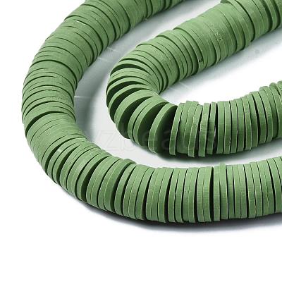 Flat Round Handmade Polymer Clay Beads CLAY-R067-12mm-43-1