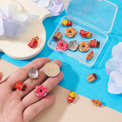 16Pcs 8 Styles Baking Paint Alloy Pendants FIND-TA0009-64-1