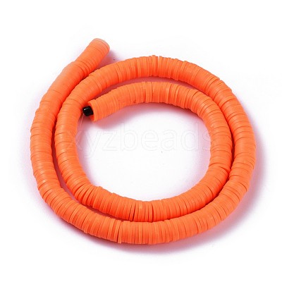 Flat Round Handmade Polymer Clay Beads CLAY-R067-8.0mm-12-1